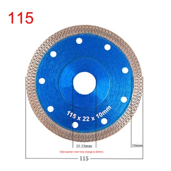 105/115/15 мм Диамантени триони за ъглошлайф Turbo диамантен диск за рязане на керамика, гранитогрес рязане на гранит