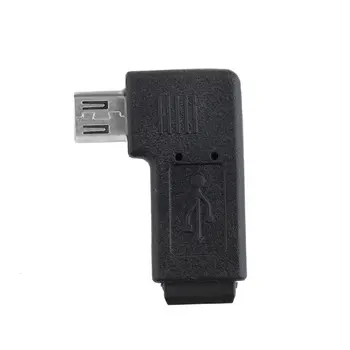USB Mini 5pin Жена към Micro 5Pin мъжки 90-градусов ъгъл адаптер преобразувател