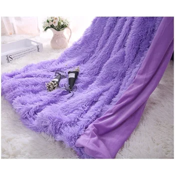 7 цвята 130*160см/160*200 сантиметра, супер меко мохнатое одеяло от изкуствена кожа Ultra Plush home lving