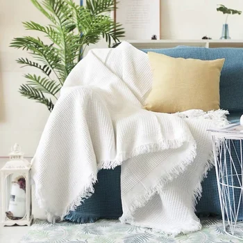 Европа каре плета климатик покриване на купчина одеяло удобни топли четката Nordic плътен цвят завивки за легла и разтегателен бял сив