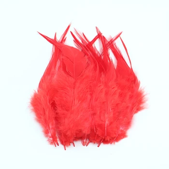 Продажба на едро 100 бр. 4-6 инча 10-15 см червено перо на фазан направи си САМ декорация на дрехи, шапка, бижу кокоше перо